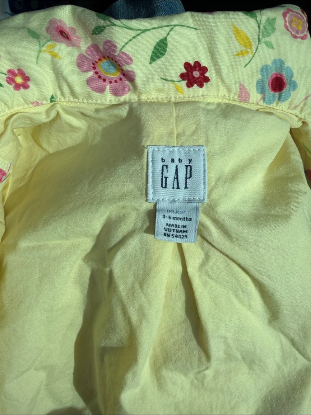 GAP Yellow Floral Button-Front Shirt Jacket